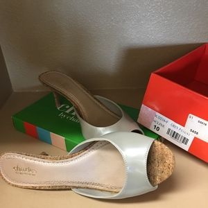 Slide Grey Patent Leather Slide Shoe